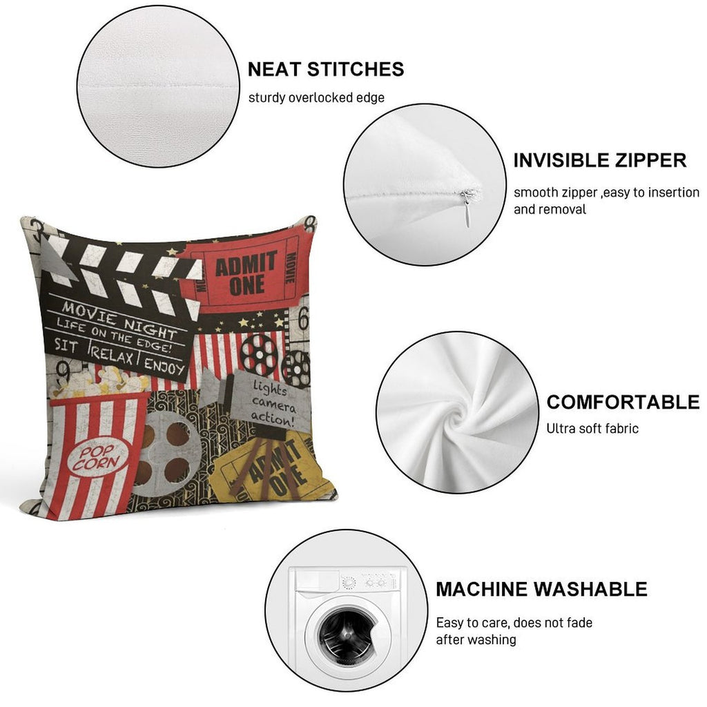 Home Movie-JP3516 Soft Short Plush Fabric Throw Pillow