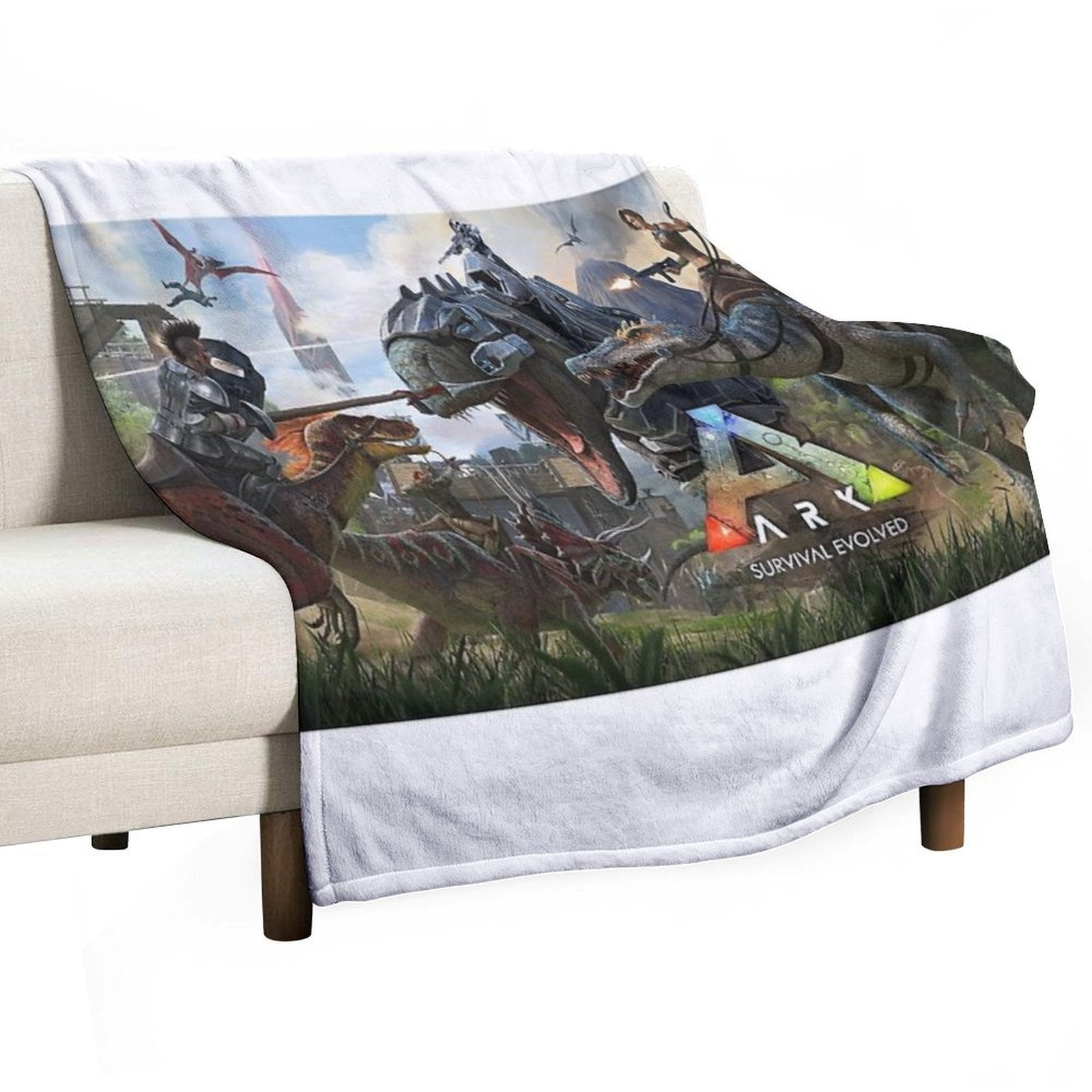 Dinosaurs War Ark Sustainable Throw Blanket