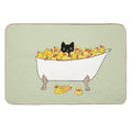 Black Kitty In Bathtub  Versatile Bath Mat