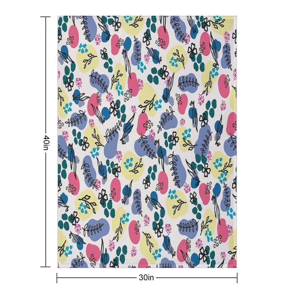 Botanical Shrink-resistant Throw Blanket