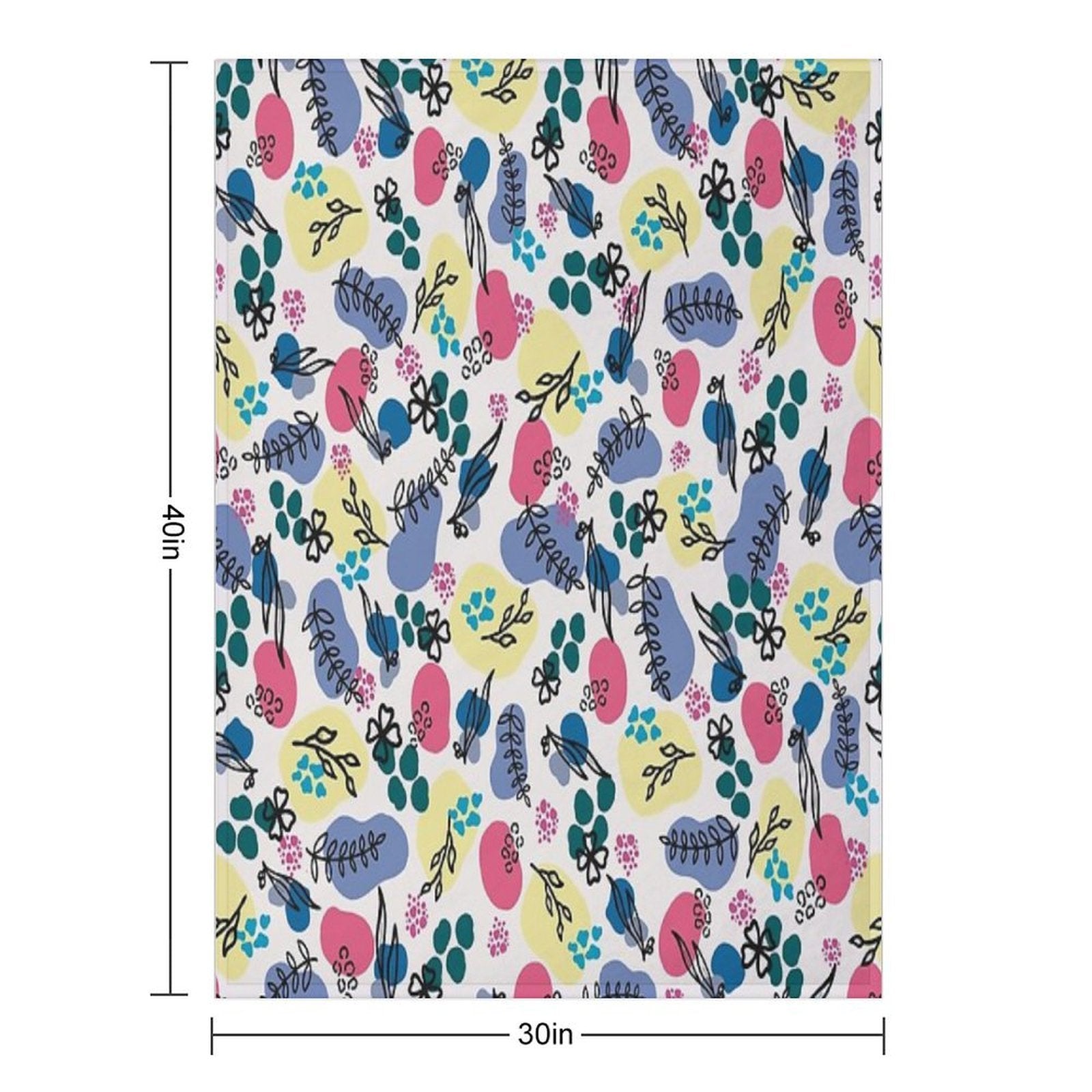 Botanical Shrink-resistant Throw Blanket