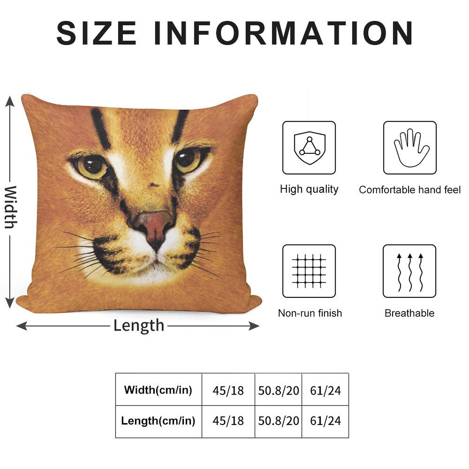 Big Floppa Face Soft Reinforced Edging Throw Pillow