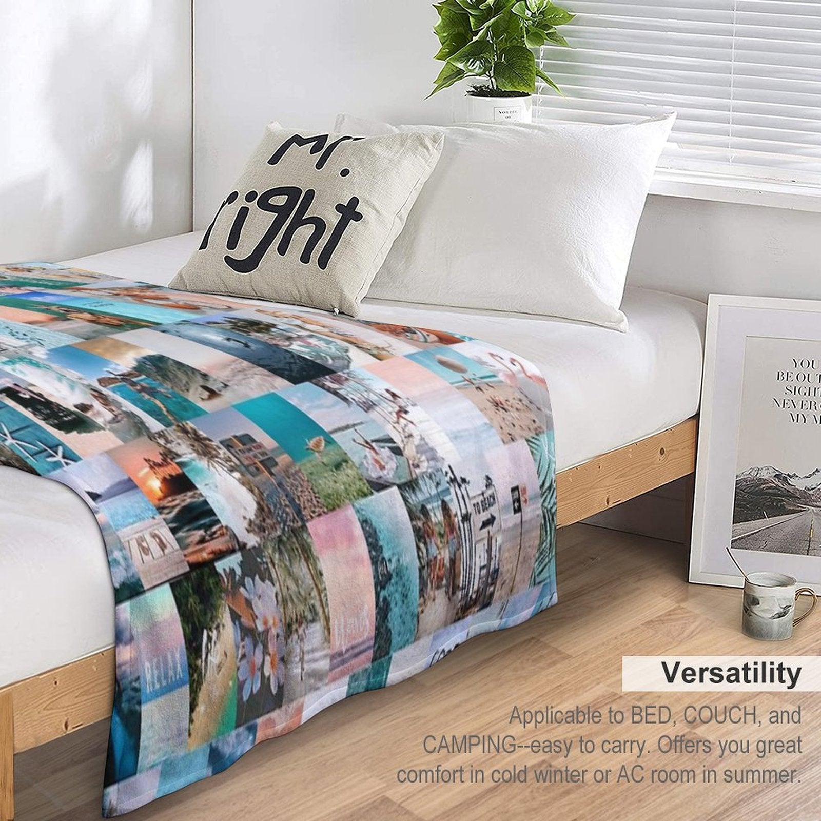 Beach Aesthetic Collage Durable Throw Blanket