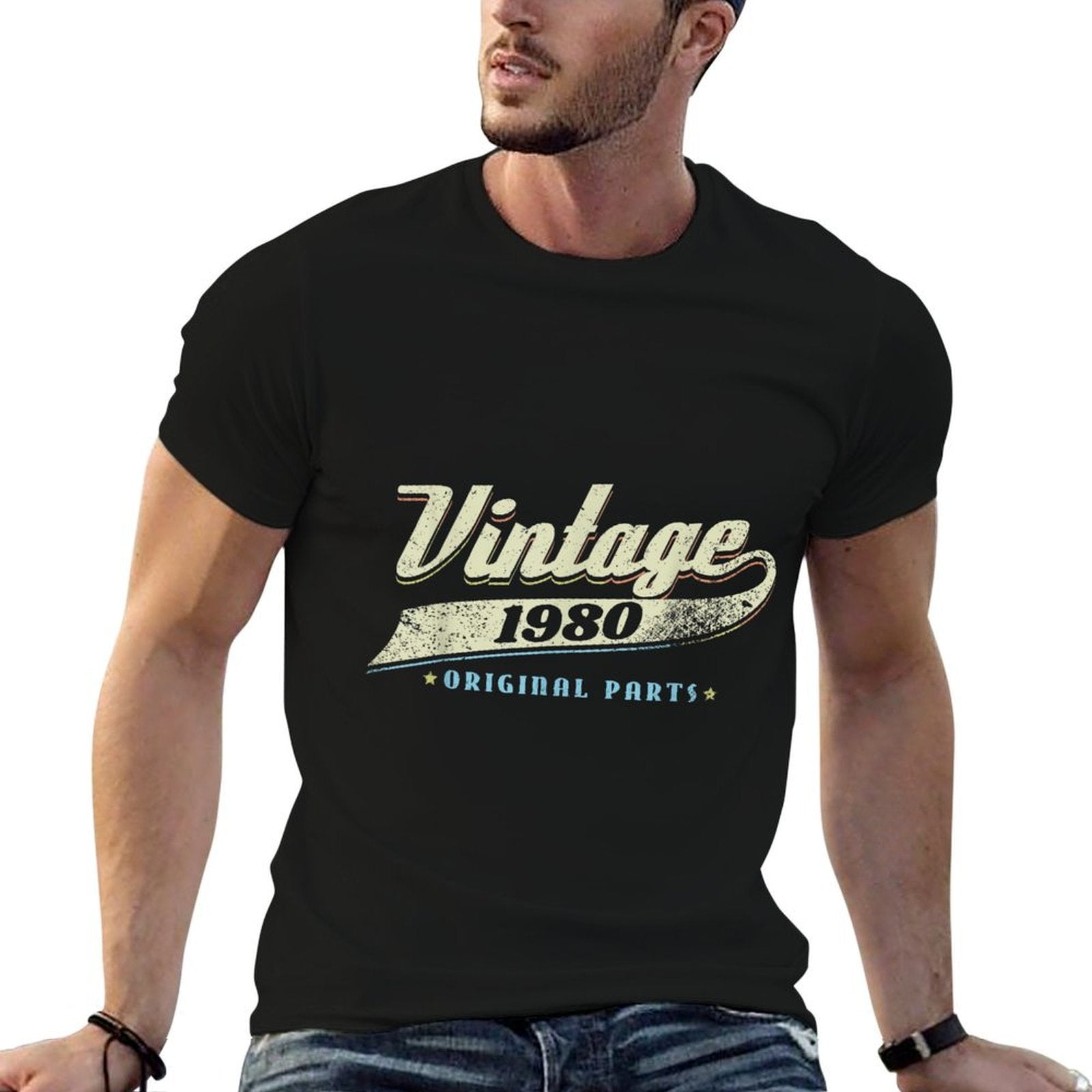 Retros for Men Women 40th Birthday Gift Vintage 1980  High-quality Stitching T-Shirt