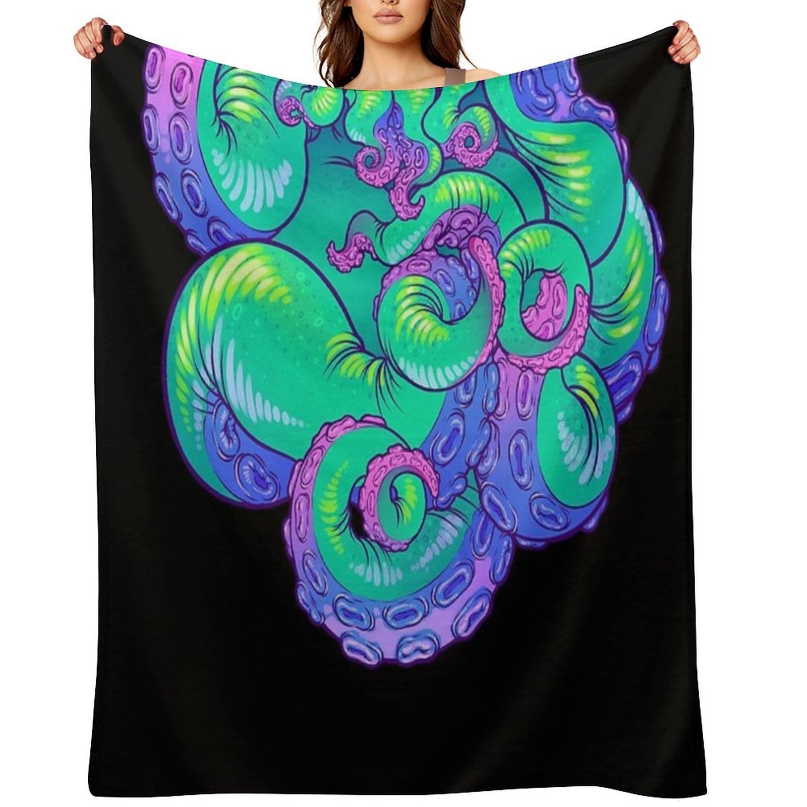 Cthulhu Tentacles Easy Care Throw Blanket