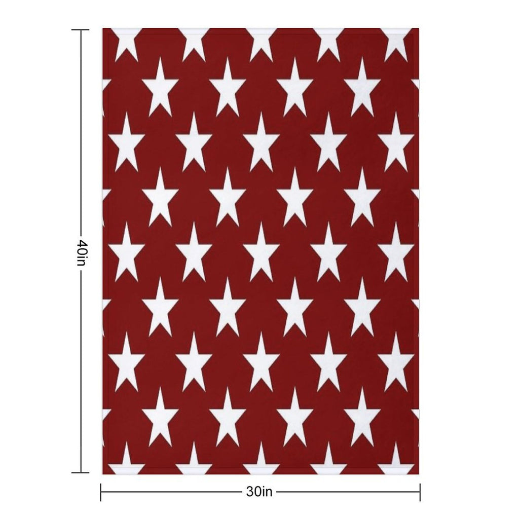Stars on Crimson Velvety-soft Throw Blanket