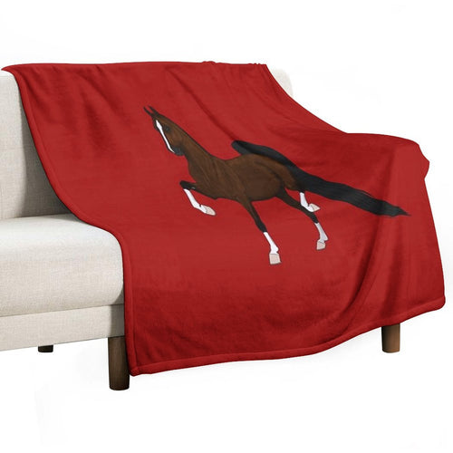Bay American Saddlebred Horse Compact Throw Blanket