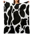 Black White Large Cow Spots Animal Pattern Premium Throw Blanket
