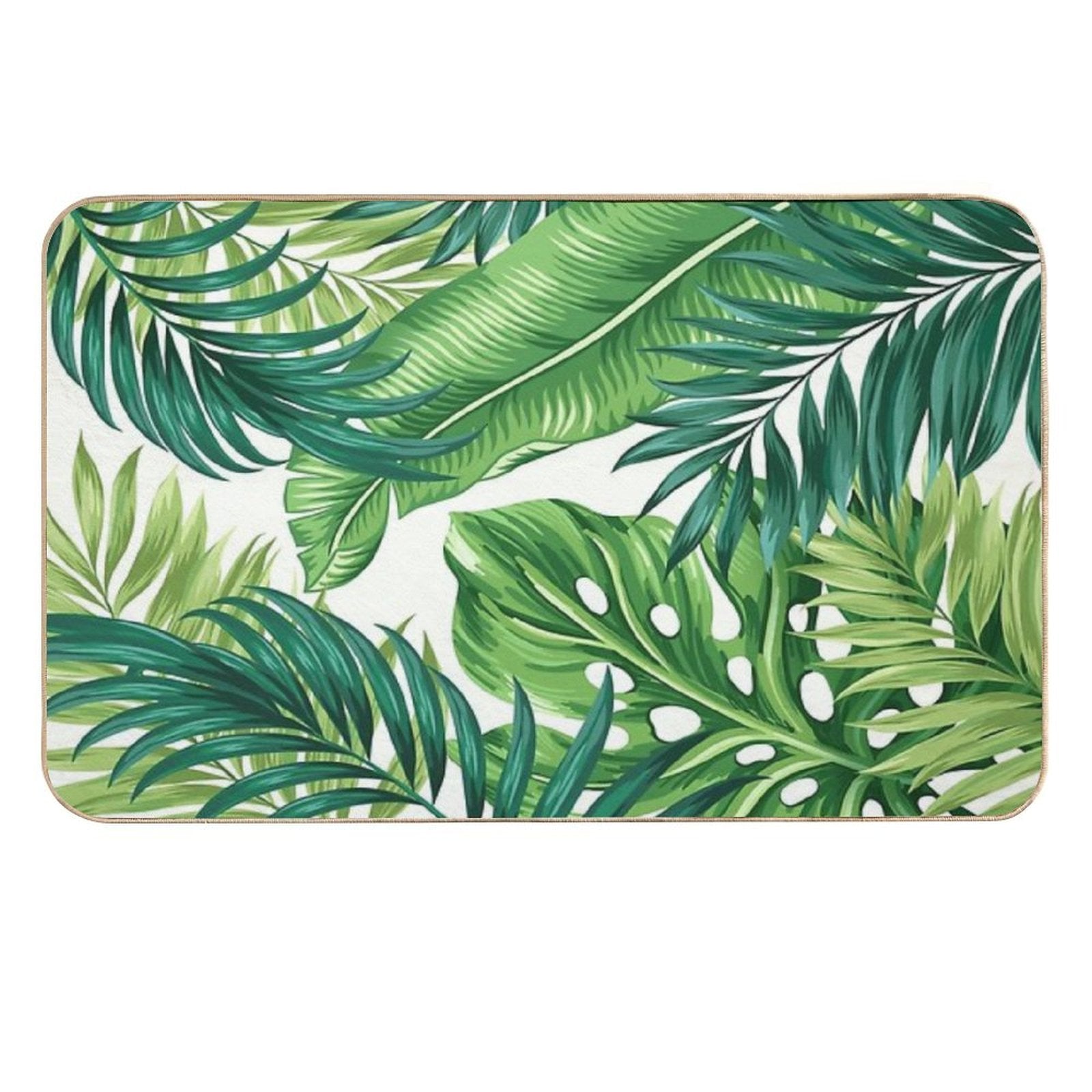 Green Tropical Leaves  Versatile Bath Mat