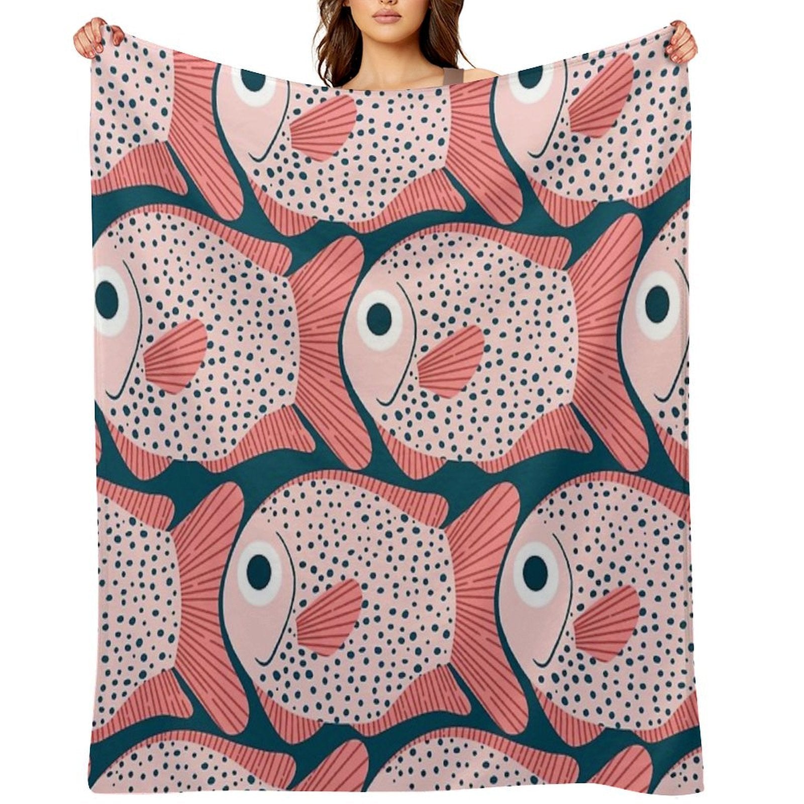 Fish Pattern All-season Throw Blanket