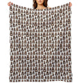 Bear's Thoughtful Pose Pattern 4 Plush Throw Blanket