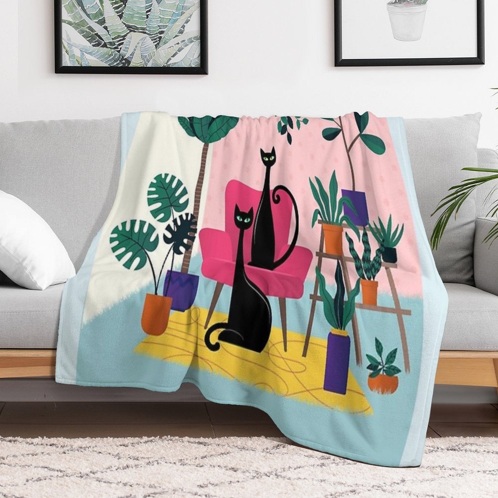 Sleek Black Cats Rule In This Urban Jungle All-season Throw Blanket