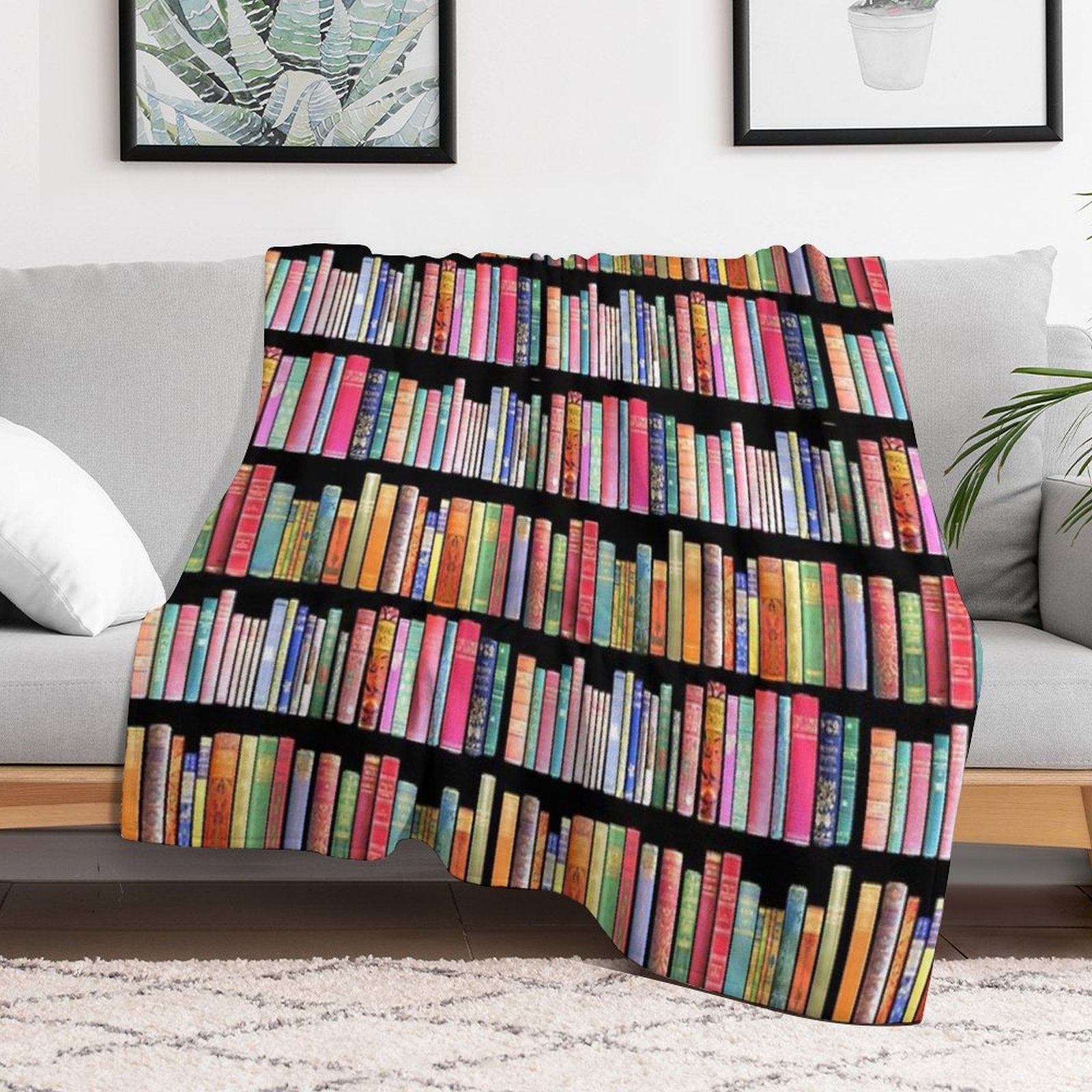 Bookworms Delight  Antique Book Library for Bibliophile Versatility Throw Blanket