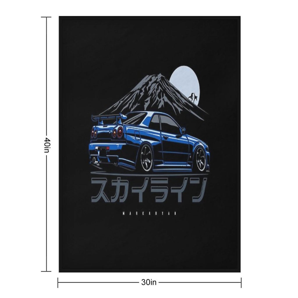 Skyline GTR R34 Gift-ready Throw Blanket