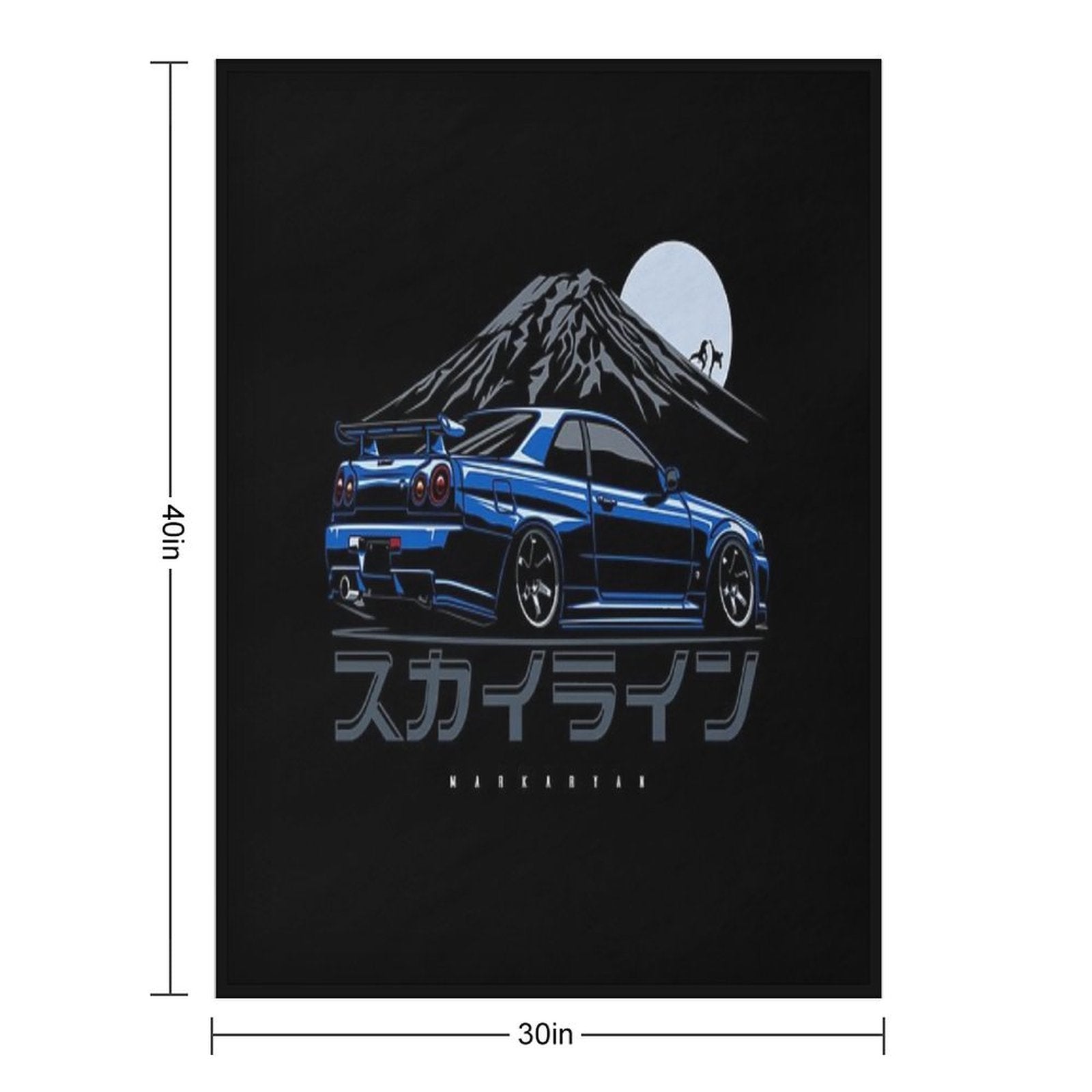 Skyline GTR R34 Gift-ready Throw Blanket