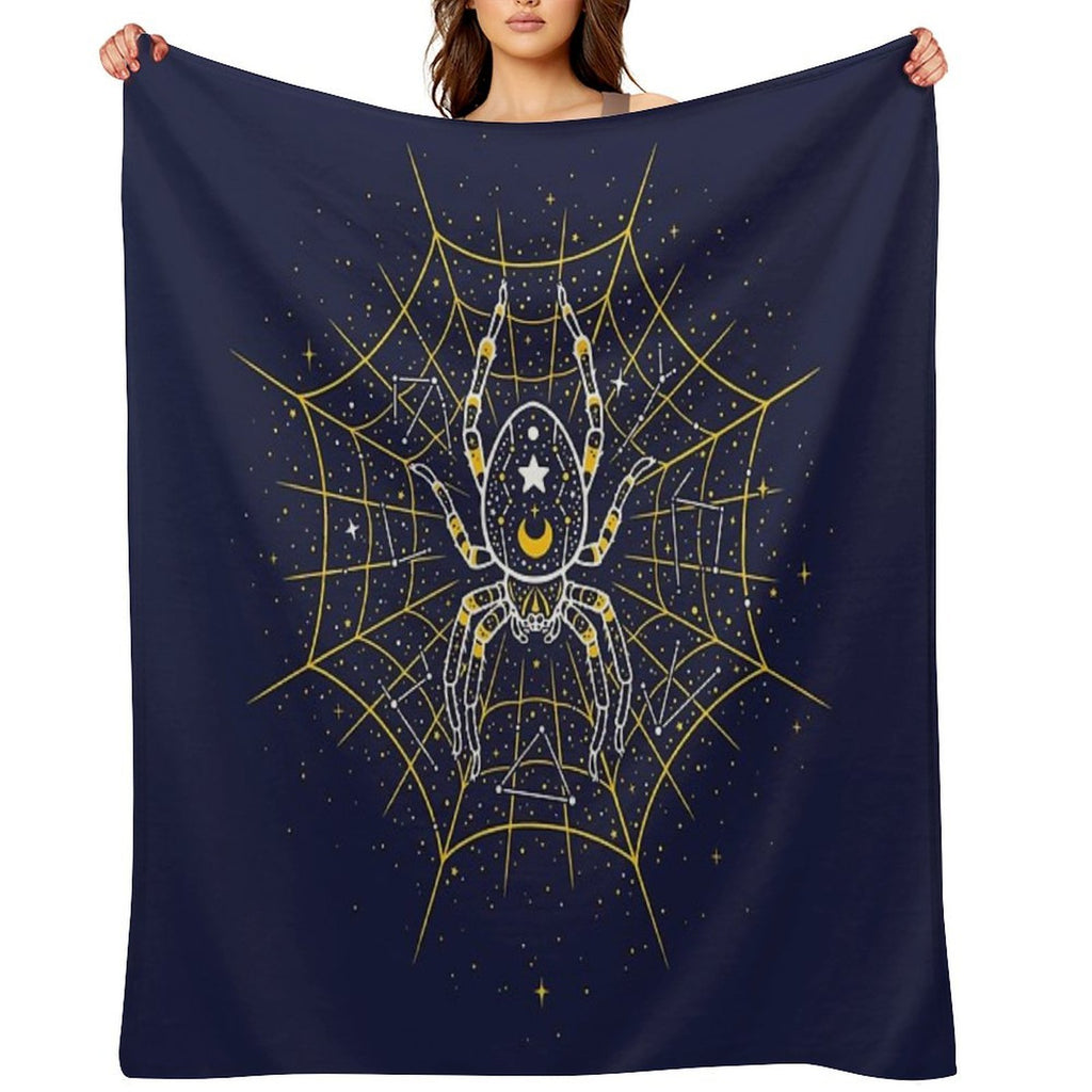 Celestial Spider on Starry Web Easy Care Throw Blanket