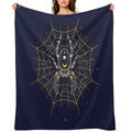 Celestial Spider on Starry Web Easy Care Throw Blanket