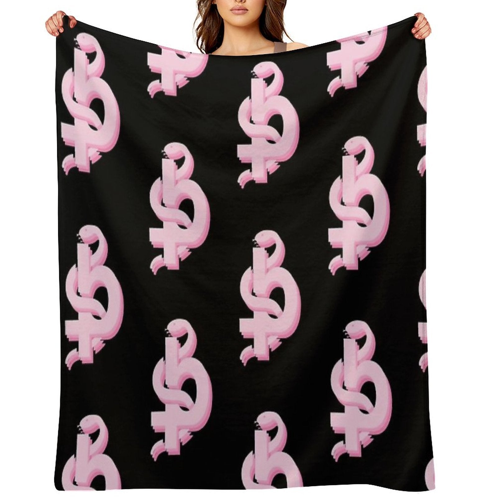 Blackbear Logo Pink Plush Throw Blanket