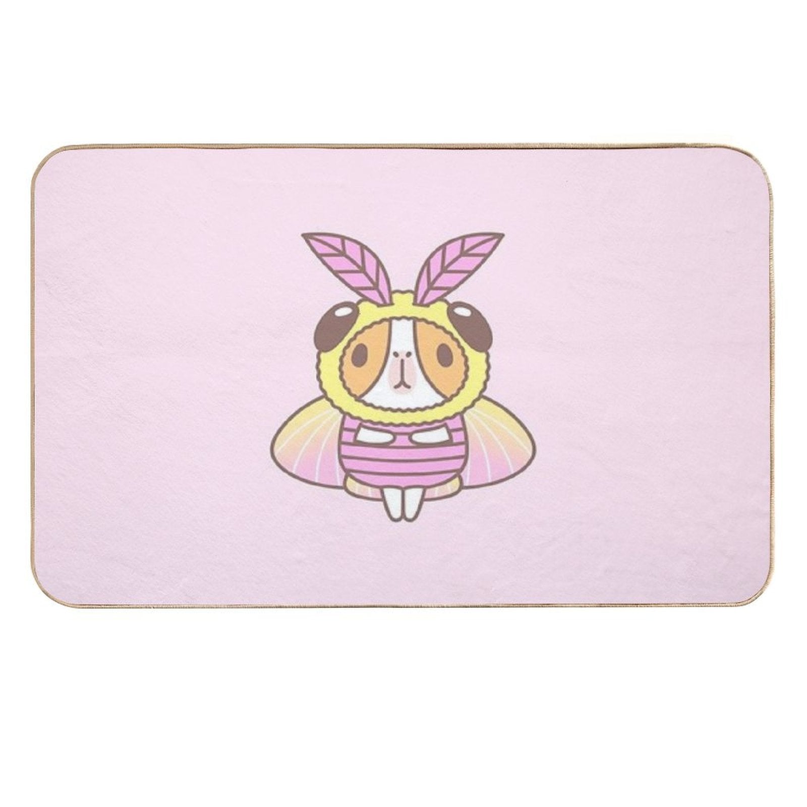 Guinea Pig in Rosy Maple Moth Costume  Long-Lasting Bath Mat