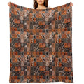 Orange Ornate Durable Throw Blanket