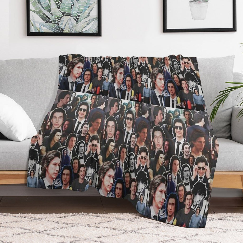 Assorted Adam Driver Collage Anti-pilling Throw Blanket
