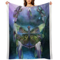 Dream Catcher - Spirit Of The Dragonfly Travel-friendly Throw Blanket