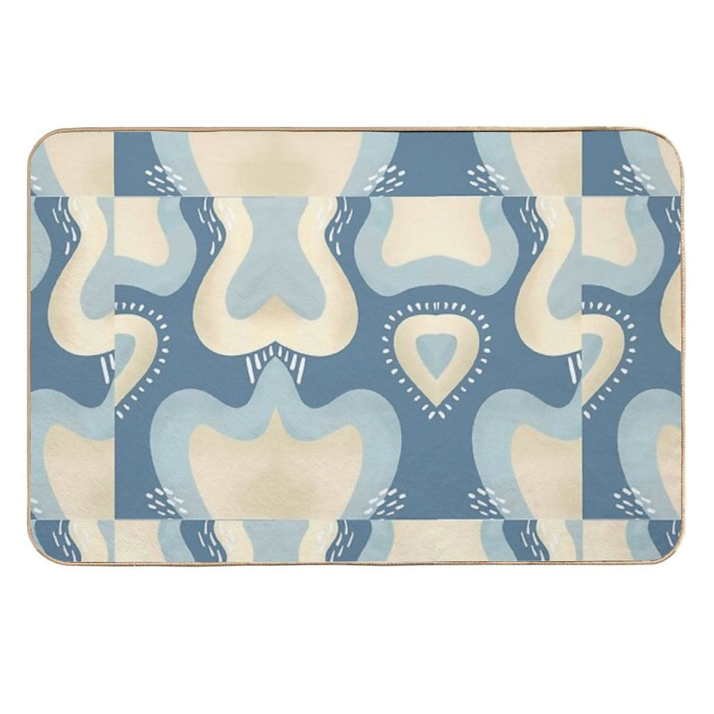BLUE GOLD OCEANIC ABSTRACT  Toxin-Free Bath Mat