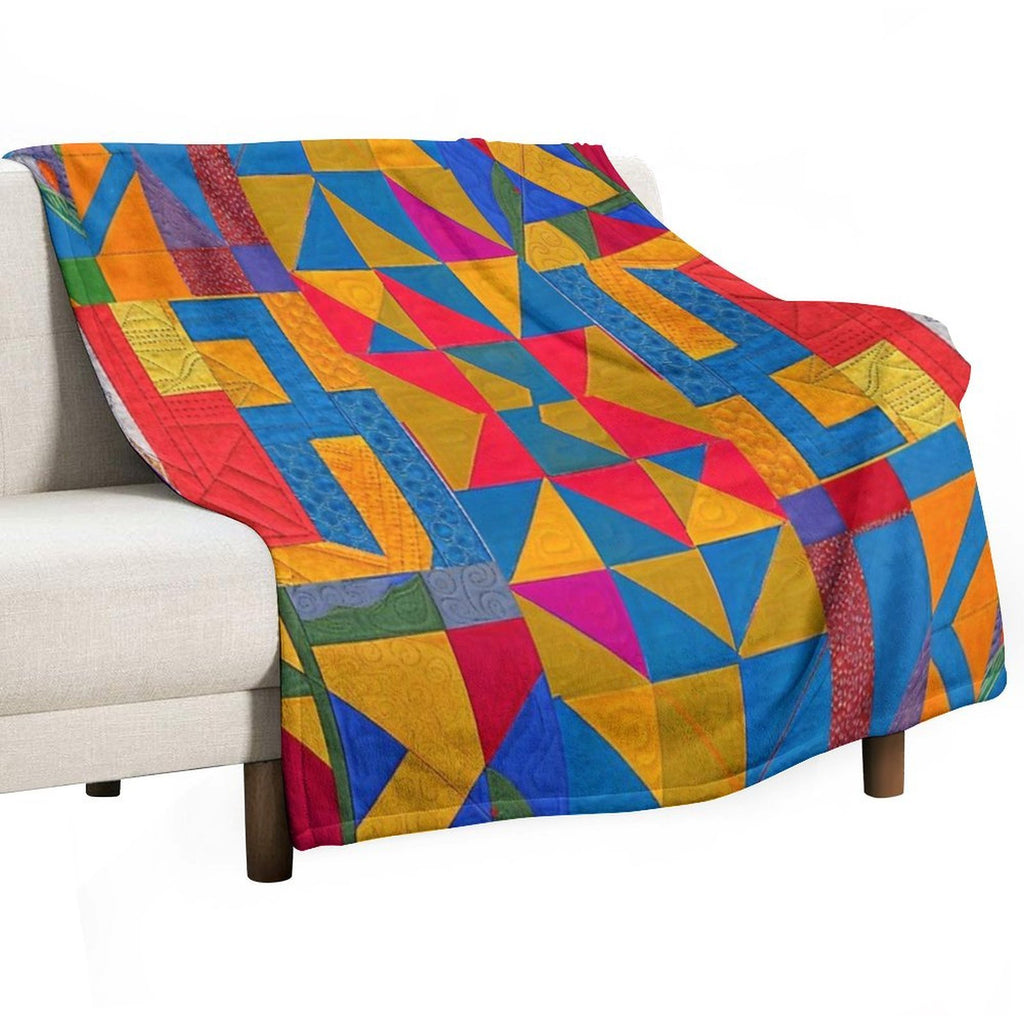 Vivid Color Patchwork Anti-pilling Throw Blanket