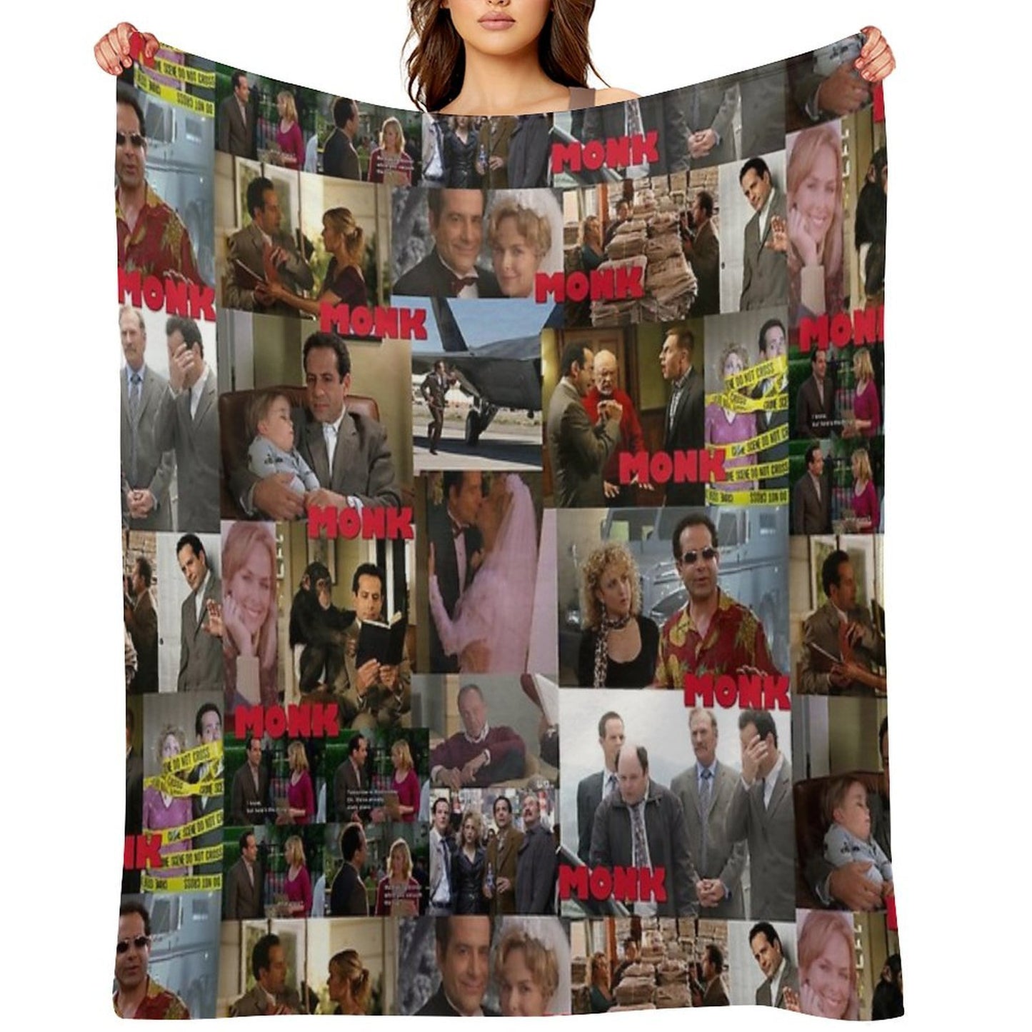 Monk Collage Premium Throw Blanket