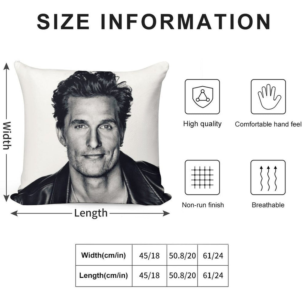 Matthew McConaughey Soft High-Density Material Throw Pillow