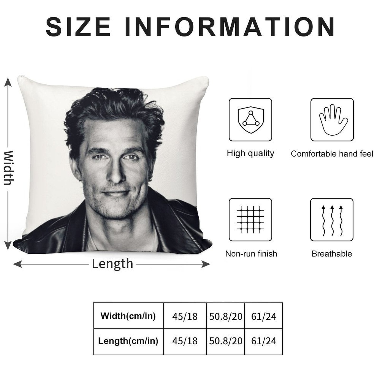 Matthew McConaughey Soft High-Density Material Throw Pillow