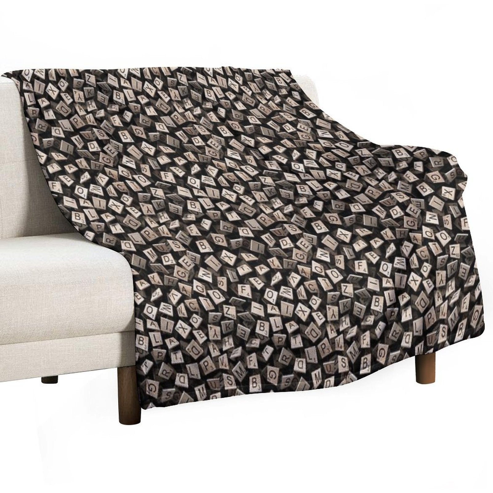 Scrabble Tile Madness Pattern Wrinkle-free Throw Blanket