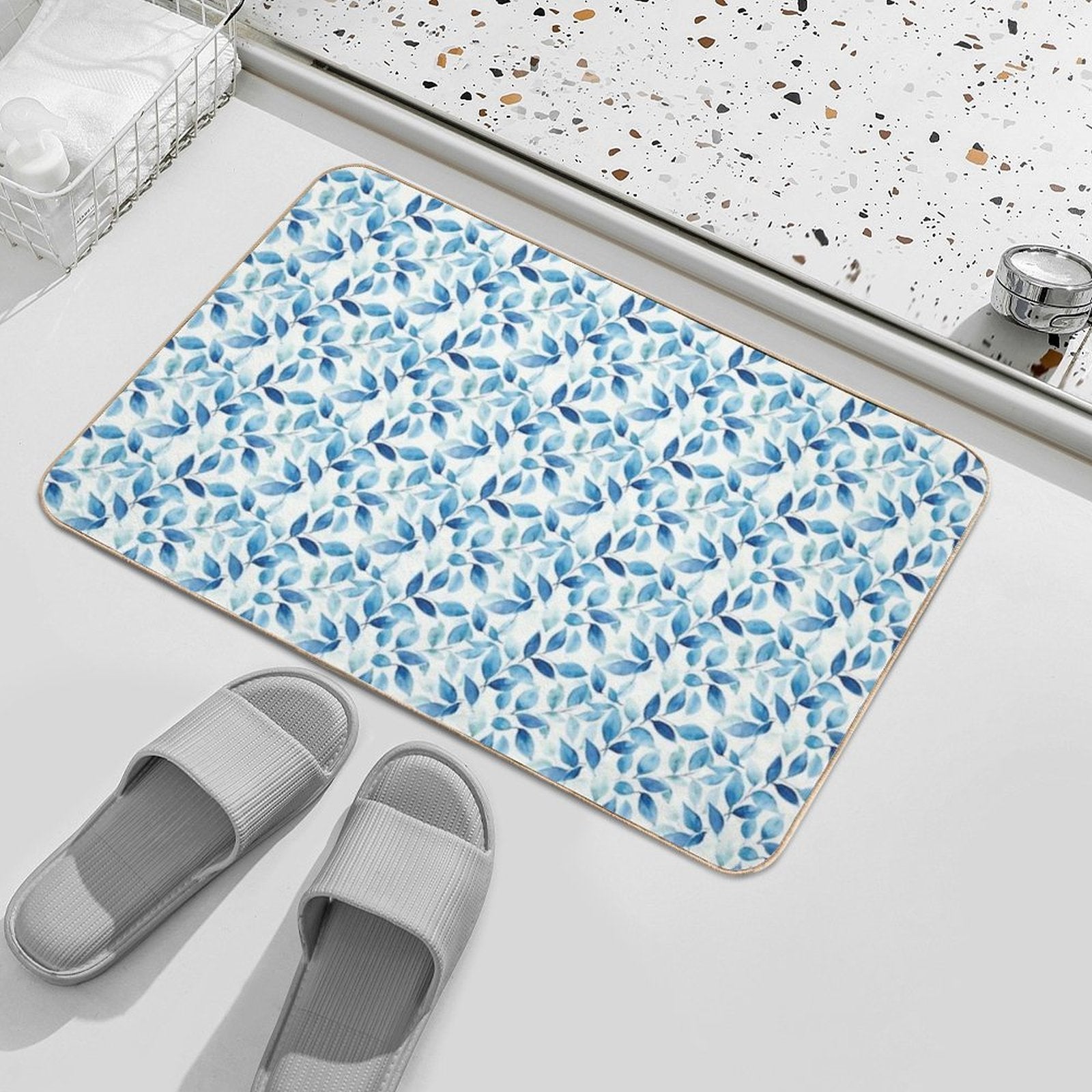 Floral Blue, Poetic Escape  Versatile Bath Mat
