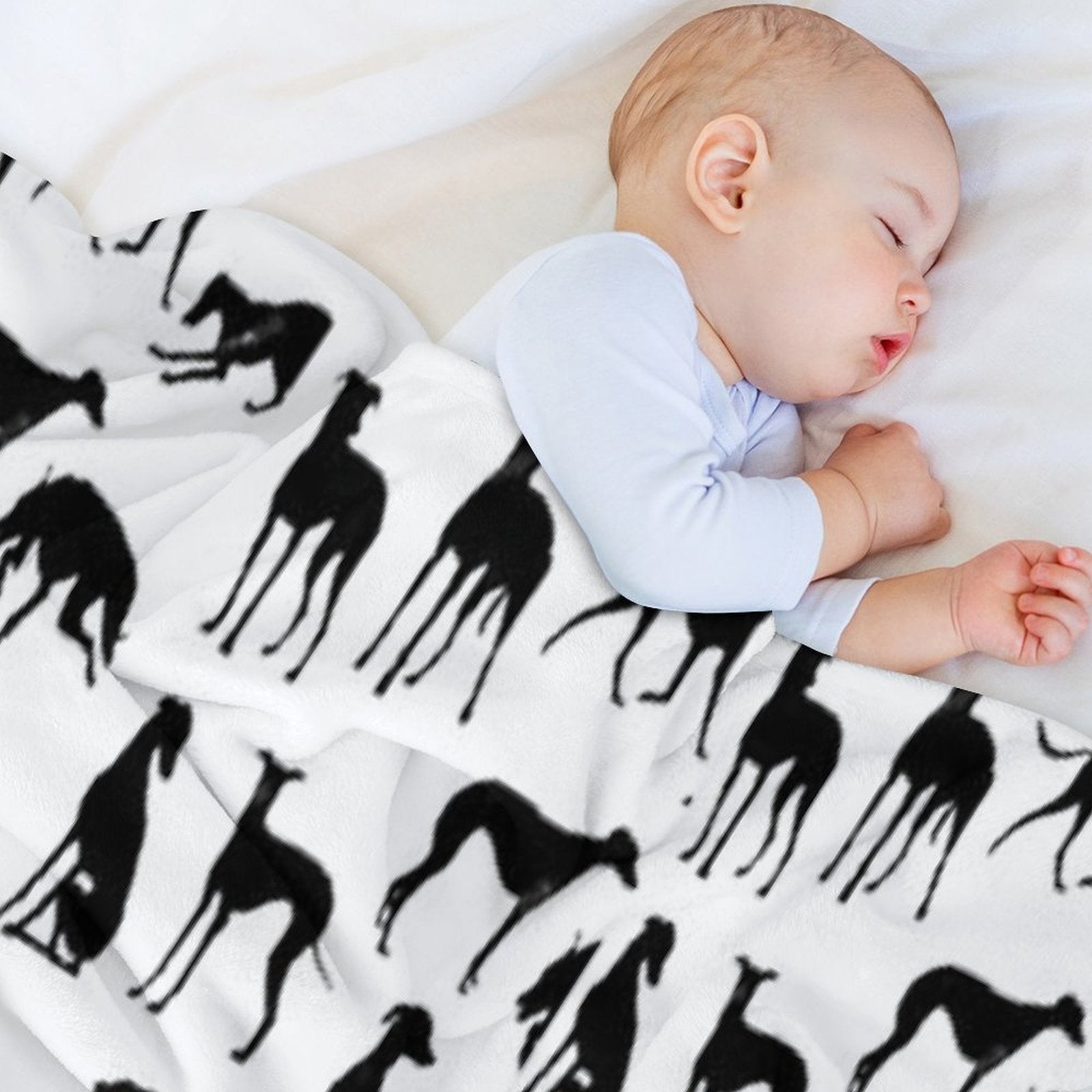 Beautiful Greyhound Semaphore with Hand Drawn Shrink-resistant Throw Blanket