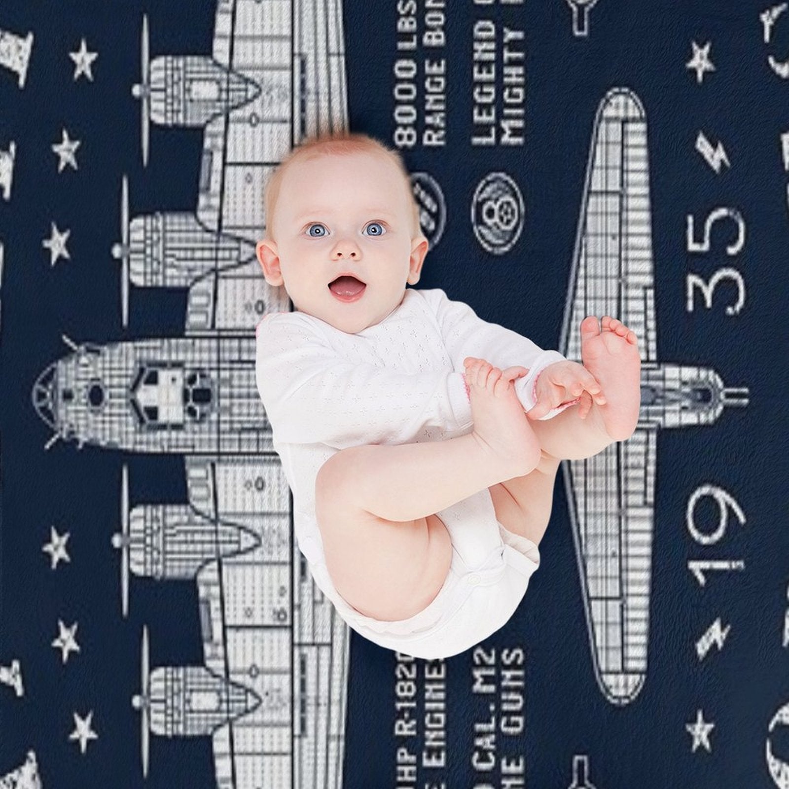 B17 Flying Fortress Compact Throw Blanket