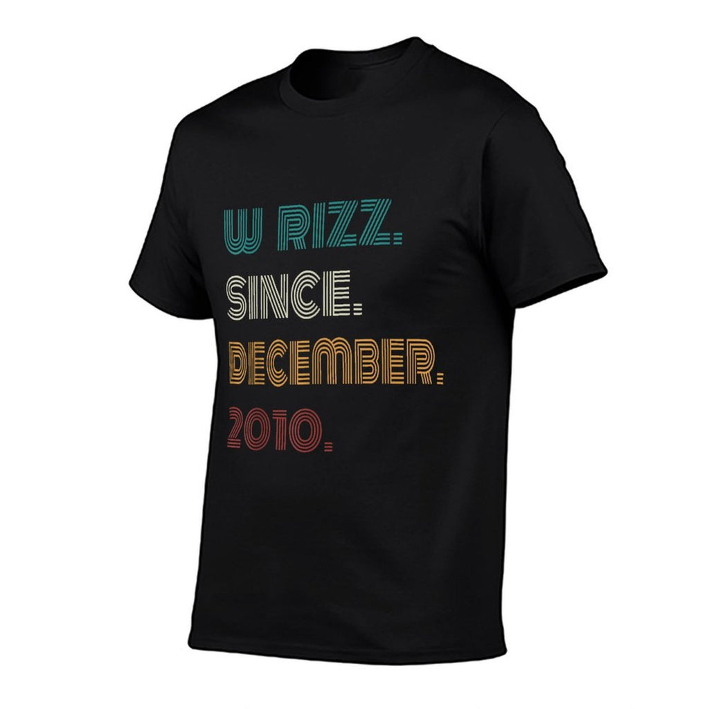 14 Years Old W Rizz Since December 2010 14th Birthday  Rolled Sleeves T-Shirt