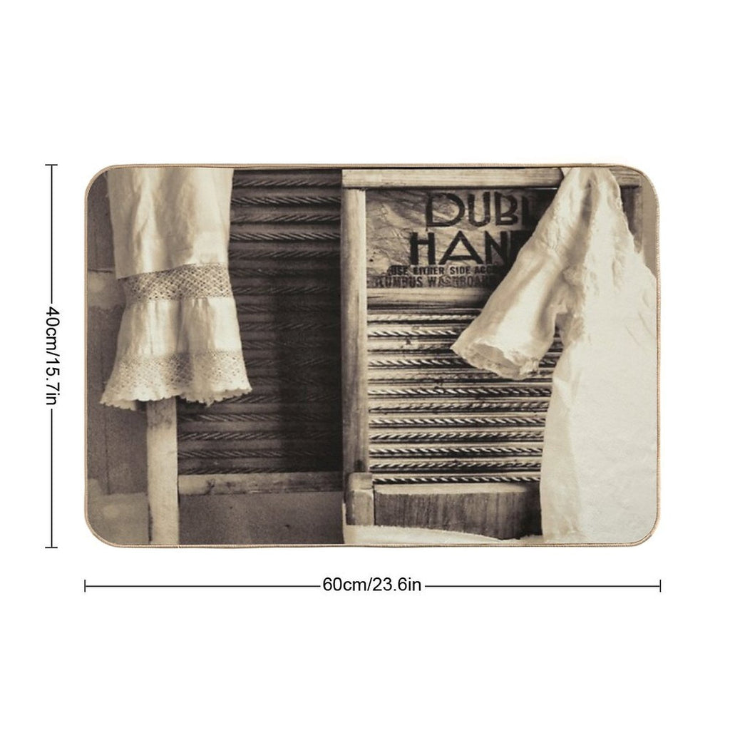 Vintage Laundry Room  Long-Lasting Bath Mat