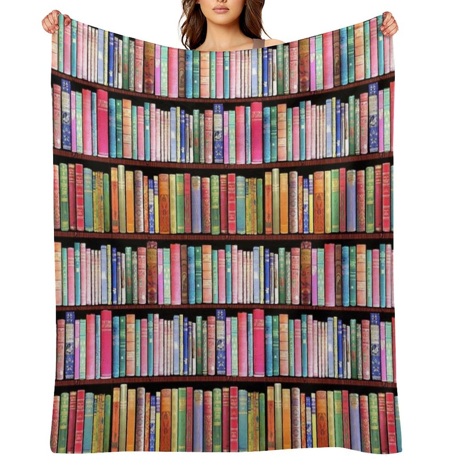 Bookworm Antique Book Library, Vintage Book Shelf Quick-dry Throw Blanket