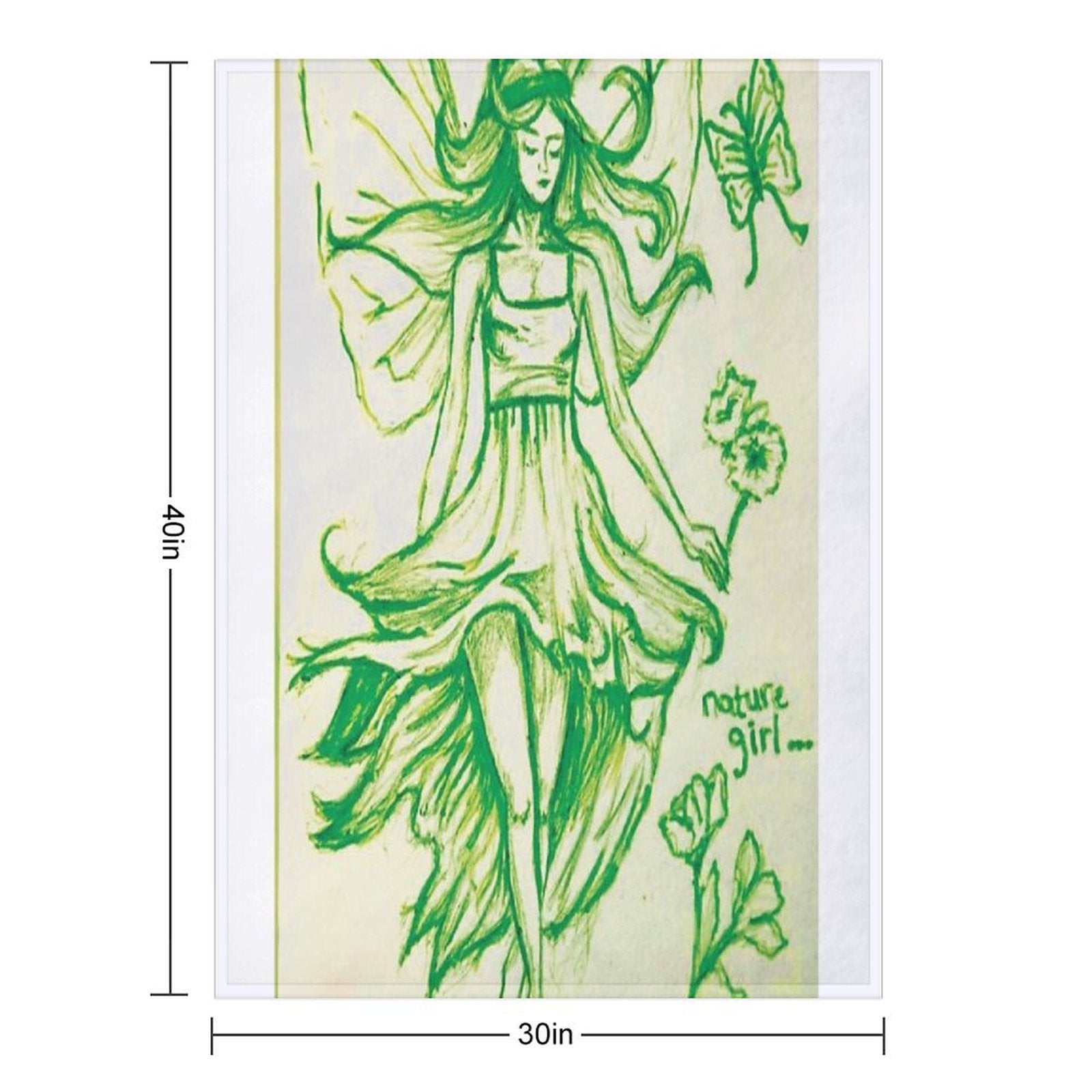 Green Forest Fairy Aesthetic Quick-dry Throw Blanket