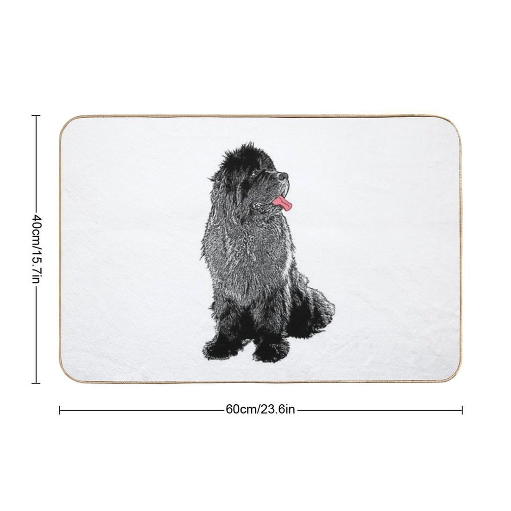 Grunge Newfie  Non-Slip Bath Mat