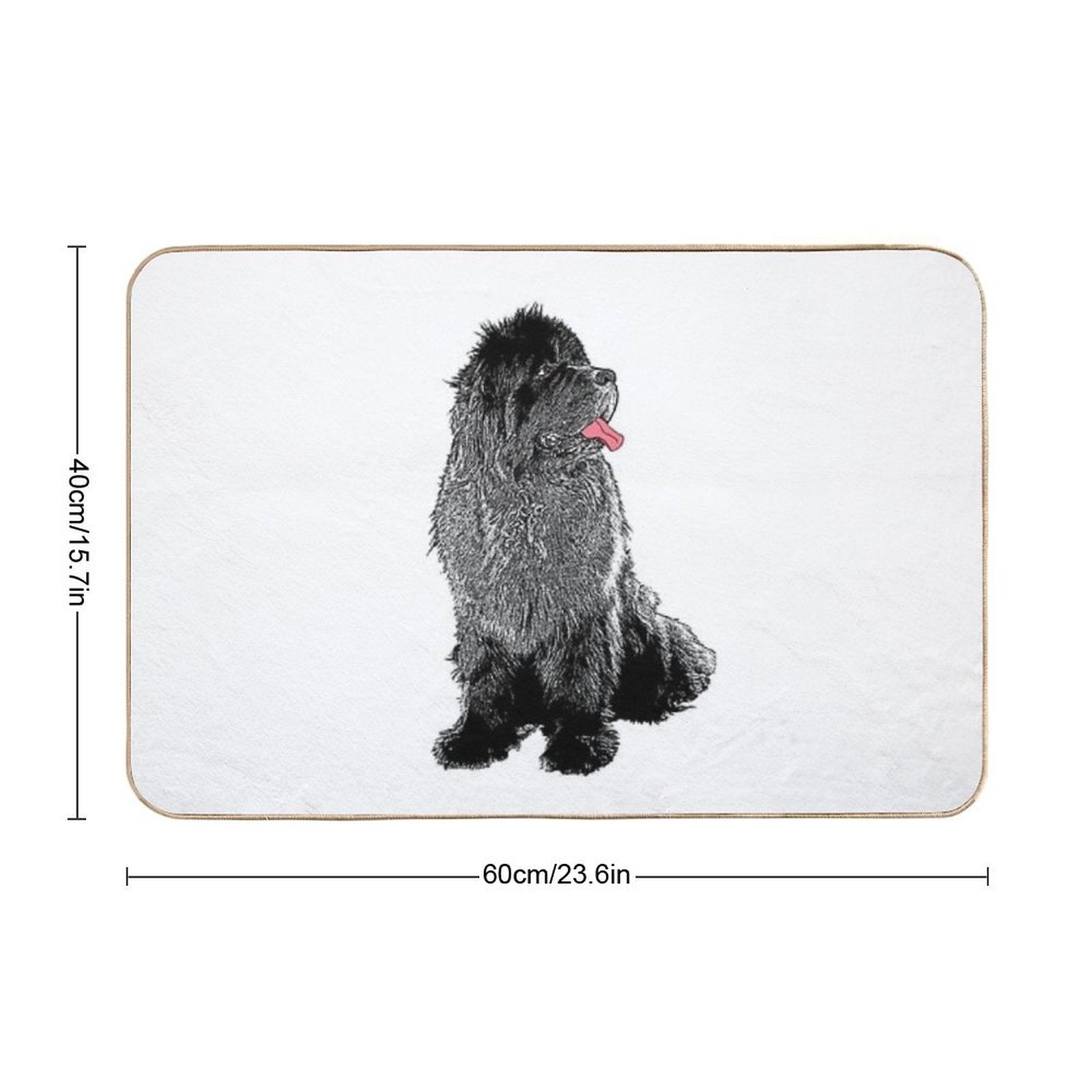 Grunge Newfie  Non-Slip Bath Mat