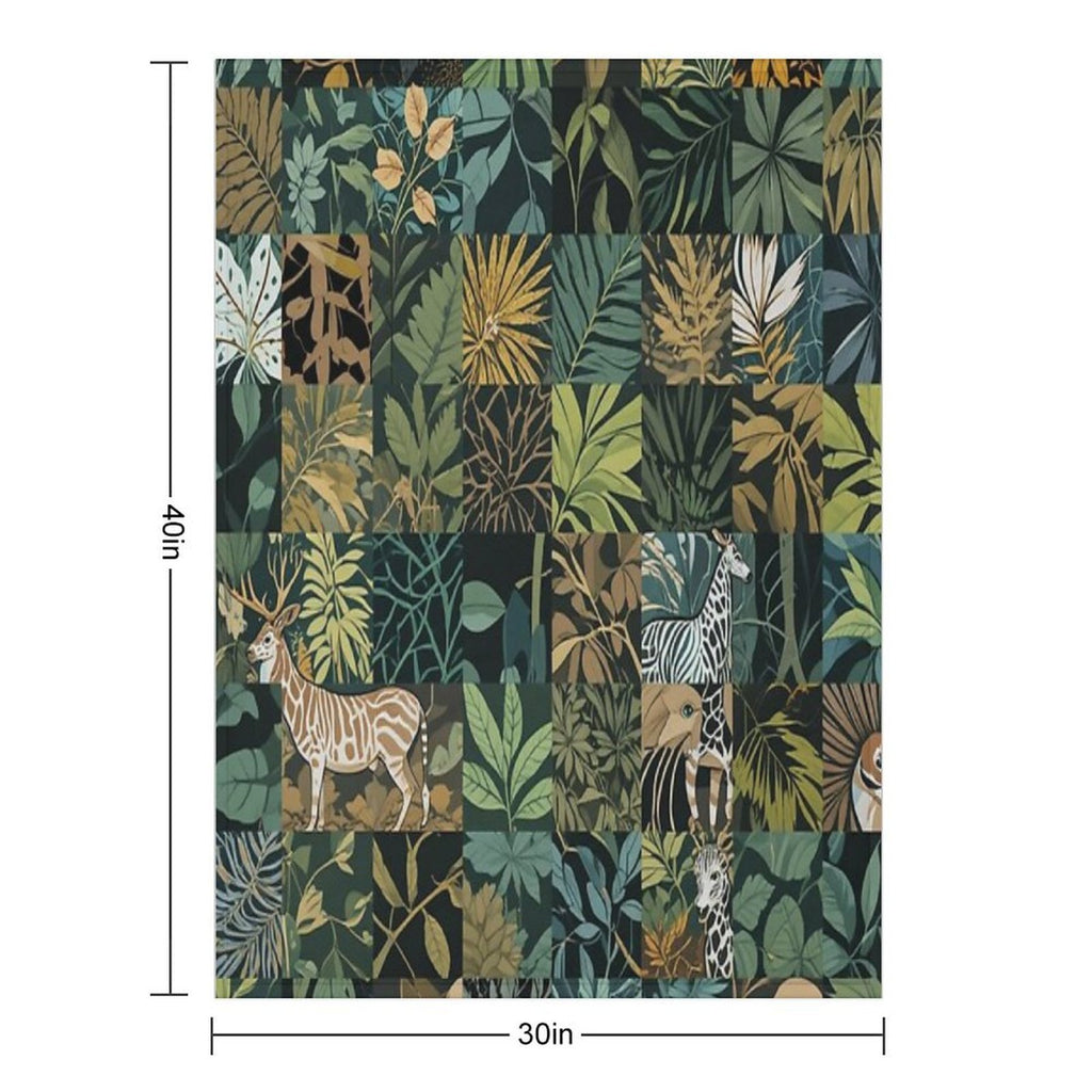 Mixed Tropical Patterns Gift-ready Throw Blanket