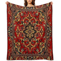 17th Century Afghanistan Rug Print Travel-friendly Throw Blanket