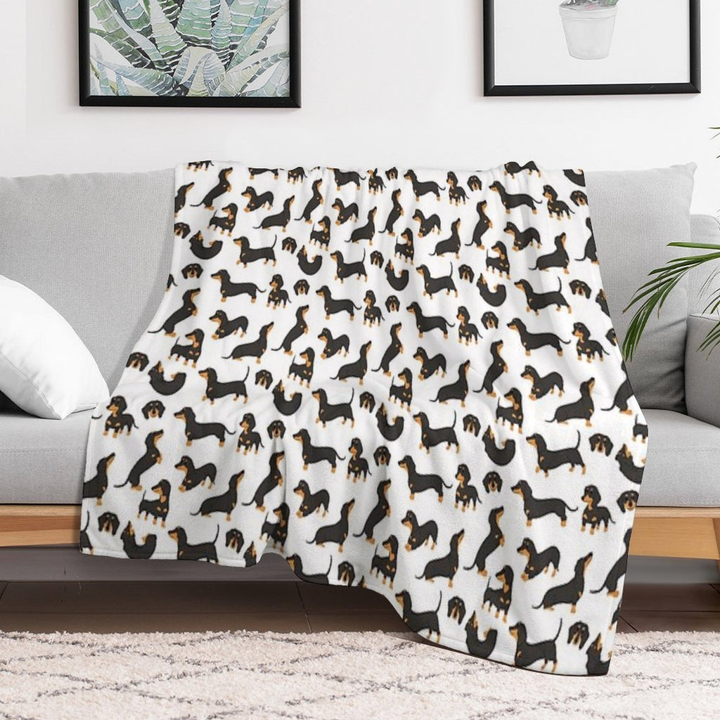 Cute Dachshund Dogs Durable Throw Blanket