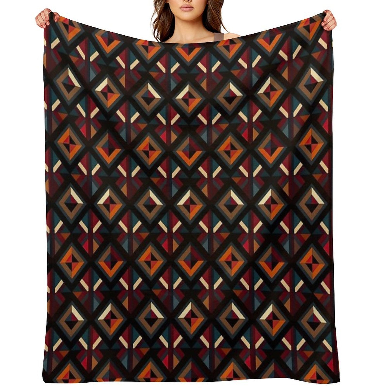 Modern Design Inspired by Polygons And Pentagrams Anti-pilling Throw Blanket