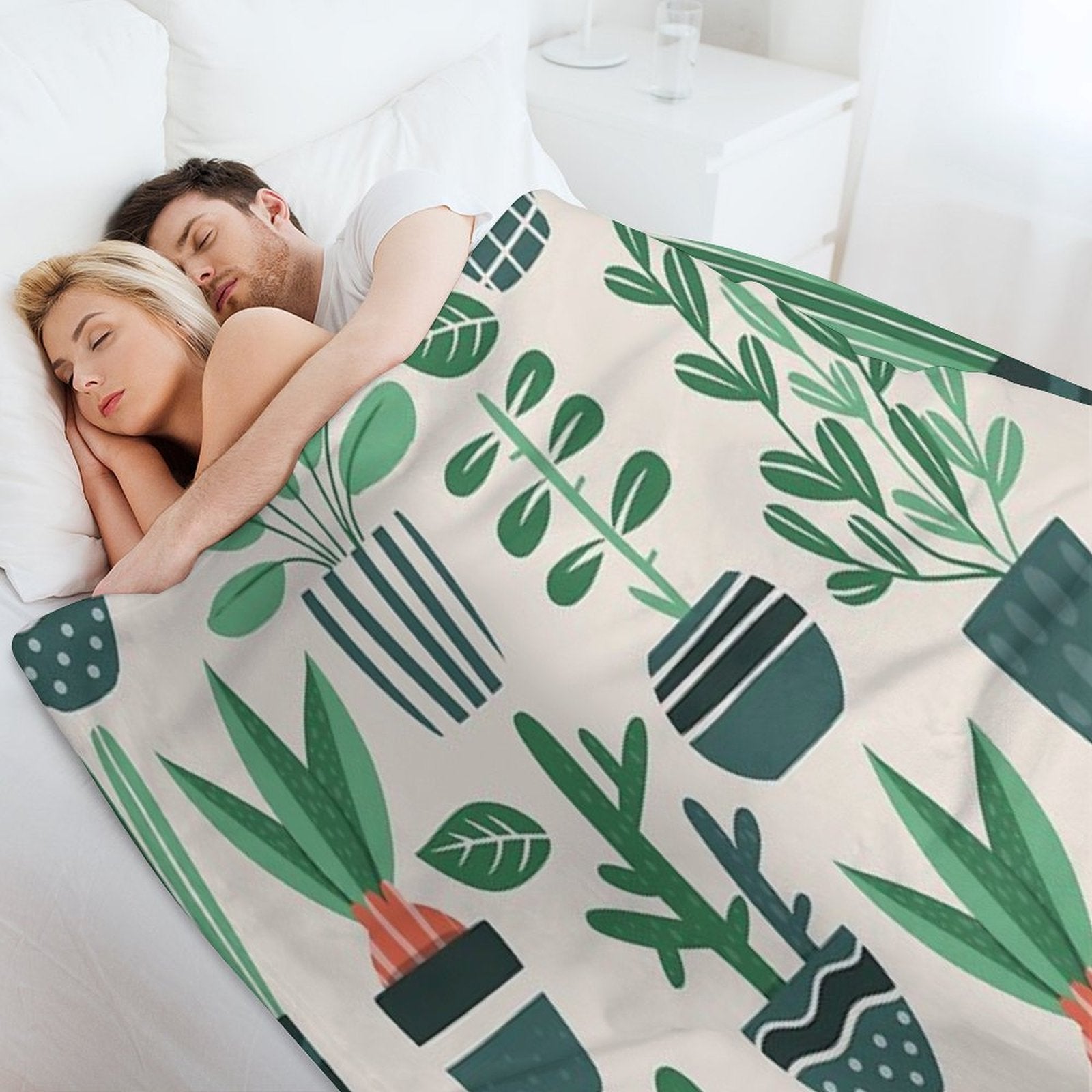 Potted Plants Easy Care Throw Blanket