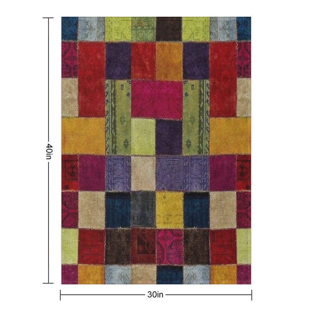 Tradional Oriental Rug Collage Easy Care Throw Blanket