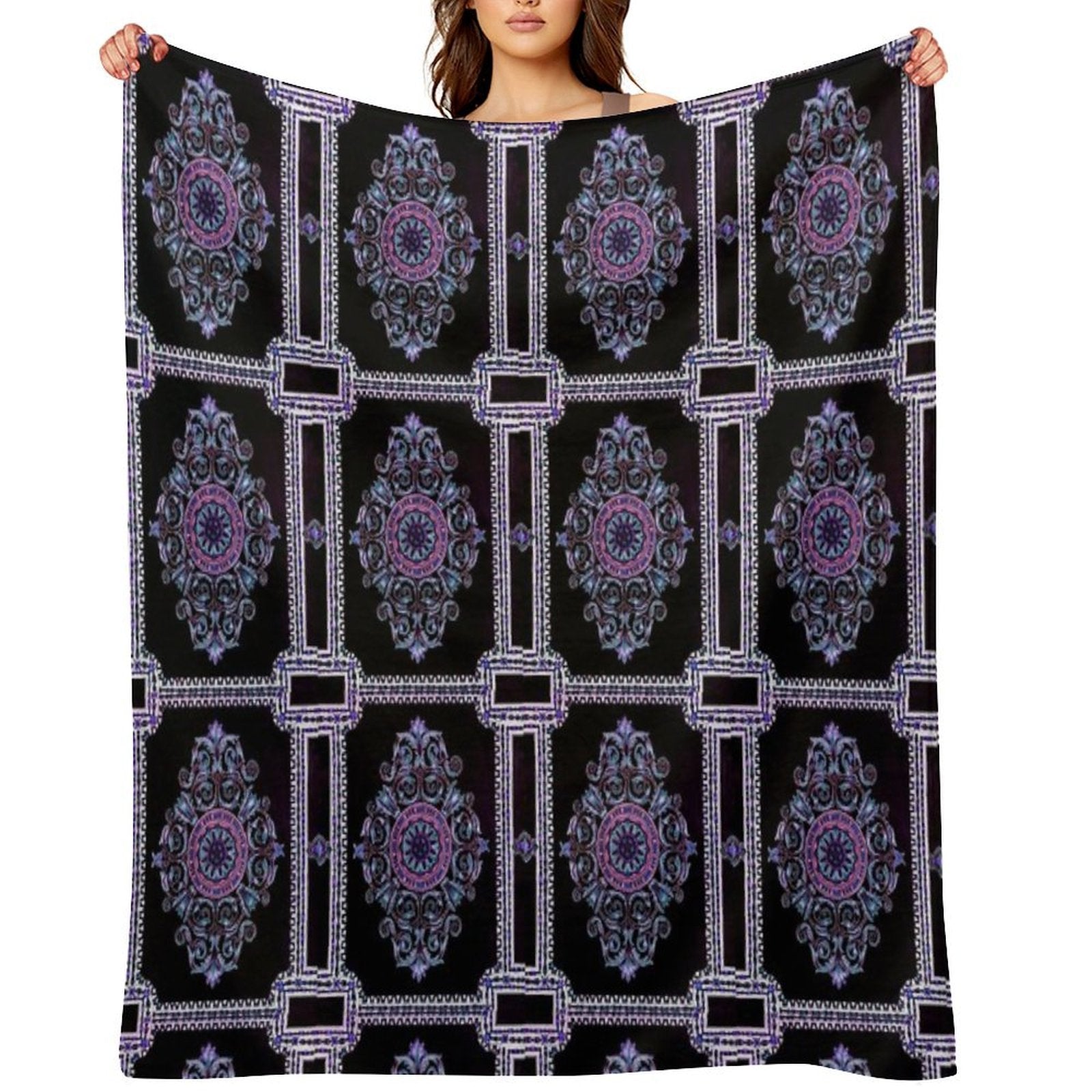 Floral Print - Purple Velvety-soft Throw Blanket