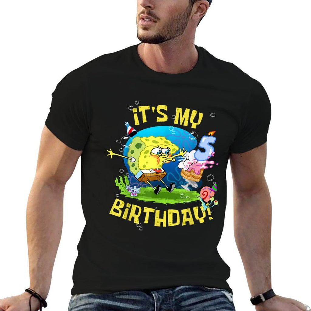 Mademark X SpongeBob SquarePants - Spongebob It's My 5th Birthday Cake B-Day Kids Spongebob  Easy-care T-Shirt