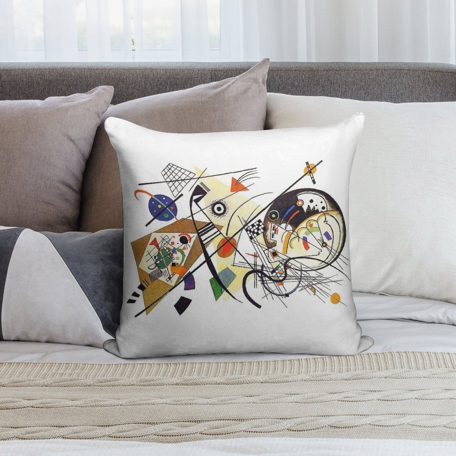 HD. Transverse Line (1923), by Wassily Kandinsky Soft Bedroom Essential Throw Pillow